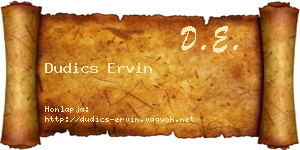 Dudics Ervin névjegykártya